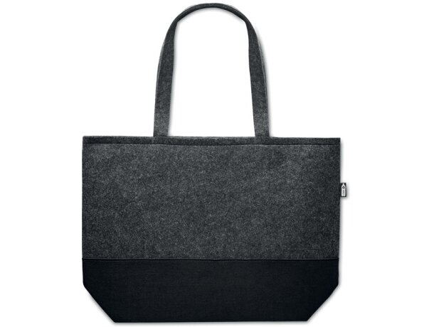 Bolsa compras de fieltro RPET Duo Indico Gris oscuro detalle 2