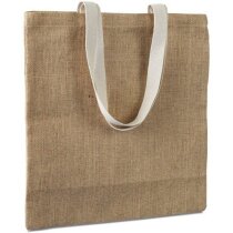 Bolsa de yute con asas largas beige Bolsa de yute con asas largas beige