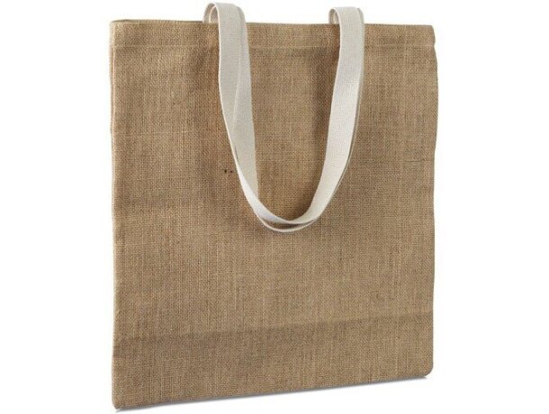 Bolsa de yute con asas largas beige Bolsa de yute con asas largas beige