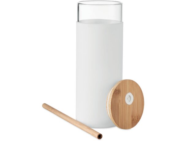 Vaso de cristal borosilicato con funda de silicona 450ml Strass Blanco detalle 7
