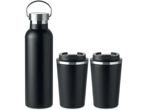 Set botella y vaso doble pared Helsinki Set Negro detalle 4