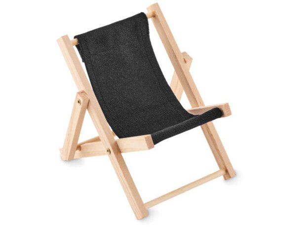 Soporte de movil personalizado barato Sillita madera plegable Beige detalle 11