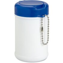 Tubo con toallitas húmedas personalizada azul Tubo con toallitas húmedas personalizada azul