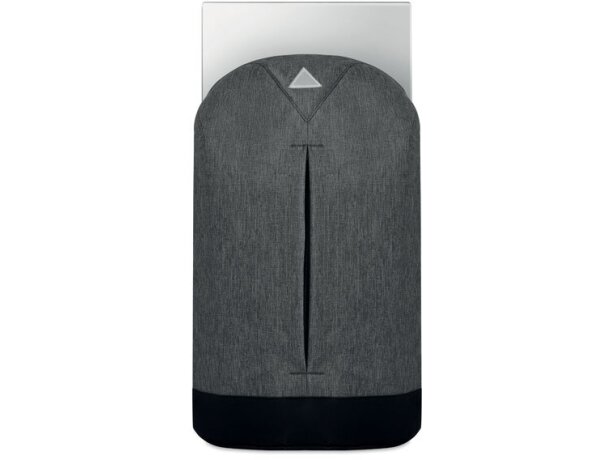 Mochila Milano antirobo con cremallera oculta poliéster jaspeado Gris claro detalle 8