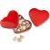 Caja forma de corazón con caramelos roja