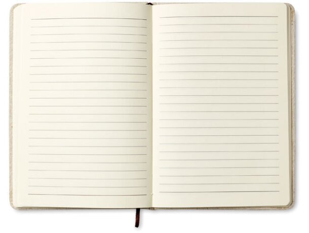 Libreta banda elastica acabado tela forrada cartón Beige detalle 1