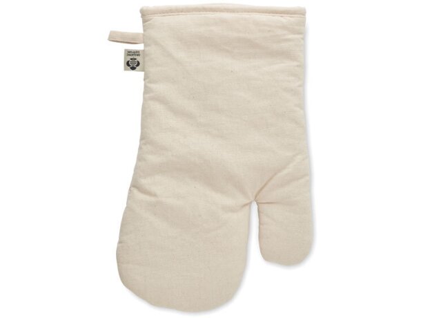 Manopla de cocina con asa para colgar 100% algodón orgánico Nevon Beige detalle 8