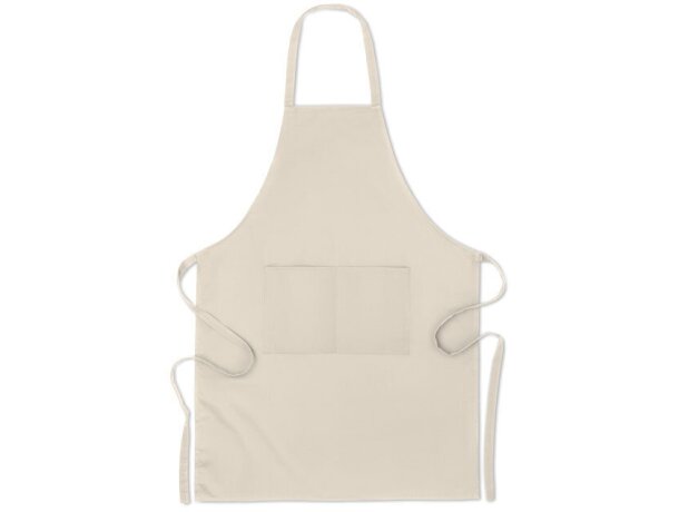 Delantal Raipur algodón orgánico beige con doble bolsillo 65x90 Beige detalle 5