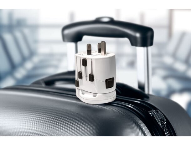 Adaptador para viajes de 3 polos para UE Skross  Blanco detalle 4