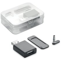 Set Blocker protección webcam audio y datos negro