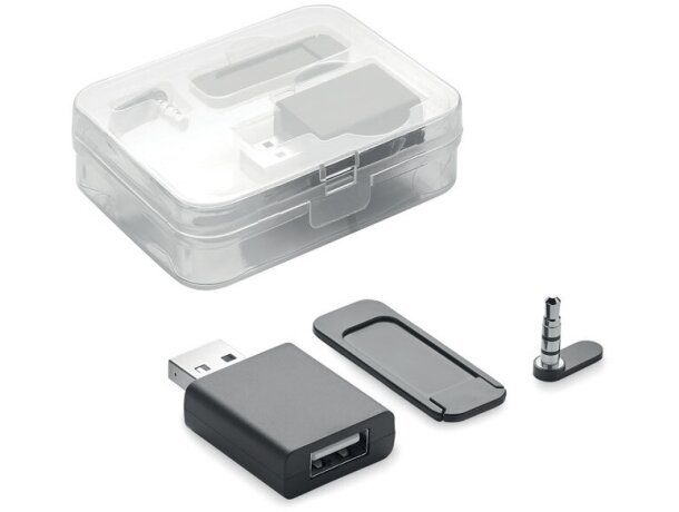 Set Blocker protección webcam audio datos negro ABS compacto Negro detalle 5