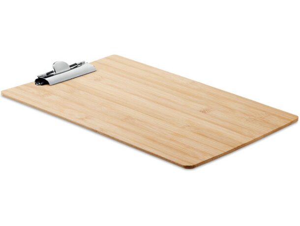 Portapapeles a4 con clip metálico bambú Clipbo Madera detalle 1