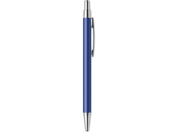 Bolígrafo con nombre con pulsador aluminio reciclado tinta azul Dana Azul real detalle 13
