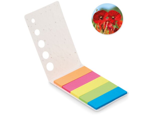 Notas adhesivas personalizables con tapa con semillas Memo Seed Blanco detalle 4