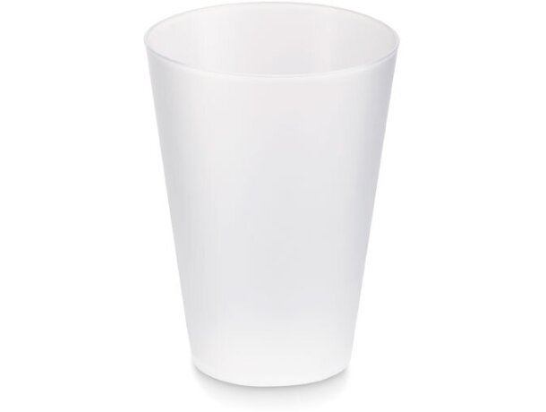 Vasos de plástico polipropileno reutilizable 300ml Blanco transparente detalle 3