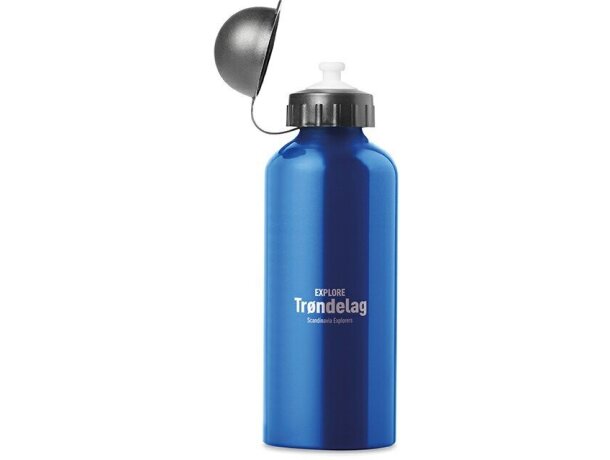 Bidón de agua personalizado de metal 600 ml personalizado azul