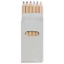 Caja con 6 lápices de colores personalizada
