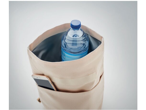 Bolsas térmicas con cierre rolltop y asa de transporte algodón reciclado Recoba Beige detalle 4
