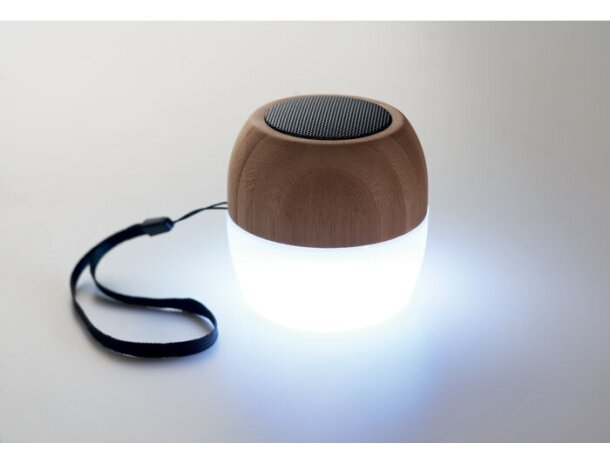 Altavoz bluetooth en original con luz ambiental Toppo Madera detalle 2
