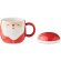 Tazas de merchandising con tapa y decoración de papa noel cerámica Rojo detalle 2