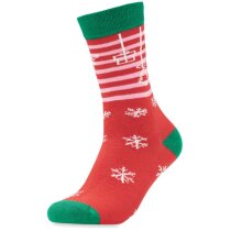 Calcetines Joyful algodón rojo diseño navideño