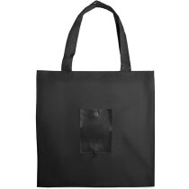 Bolsa plegable con cierre de botón personalizada negra Bolsa plegable con cierre de botón personalizada negra
