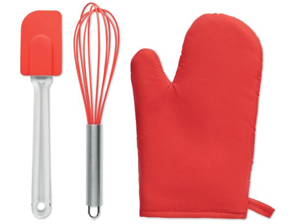 Juego utensilios para hornear Dateki Rojo detalle 3