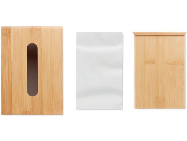 Caja 100 pañuelos de papel Tissbox Madera detalle 2