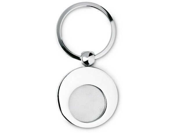 Llavero con ficha para carro personalizado plateado brillante Llavero con ficha para carro personalizado plateado brillante
