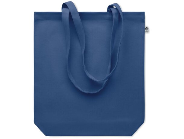 Bolsa de algodón asas largas orgánico 270 g/m2 Coco Azul detalle 2
