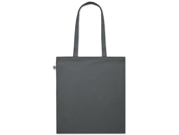 Bolsa algodón asas largas orgánico 180 g/m2 Onel Gris oscuro detalle 14