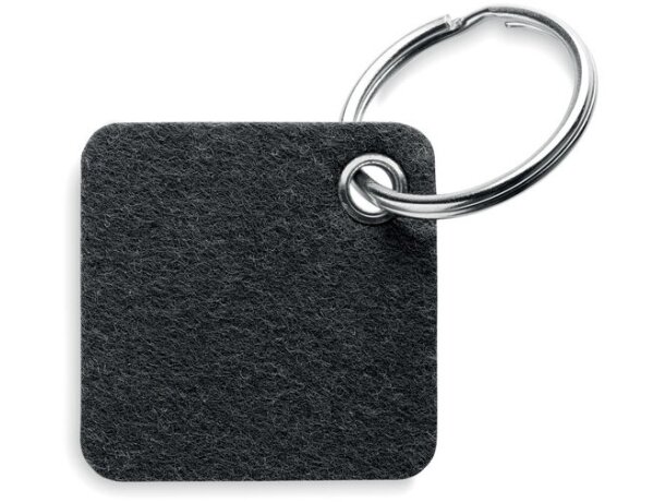 Llaveros ecológicos de fieltro RPET Aukio sostenibilidad y estilo Gris oscuro detalle 6