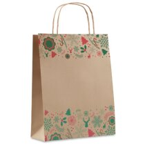 Bolsa de papel kraft para regalo navideña Bao Small reciclada 90 gr/m²