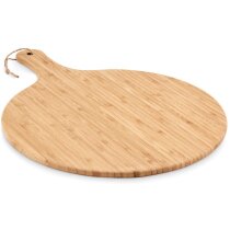 Tabla bambú redonda con asa y cuerda de yute