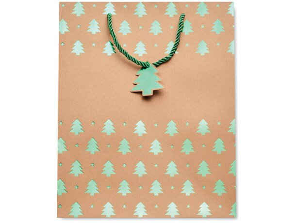 Bolsa regalo personalizada papel craft 250 g/m2 Sparkle Verde detalle 8