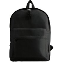 Mochila lisa con bolsillo exterior negra Mochila lisa con bolsillo exterior negra