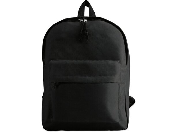 Mochila lisa con bolsillo exterior negra Mochila lisa con bolsillo exterior negra