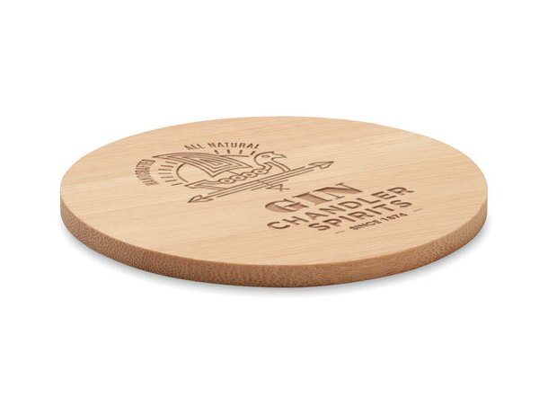 Posavasos redondo de madera Bayin Madera detalle 3