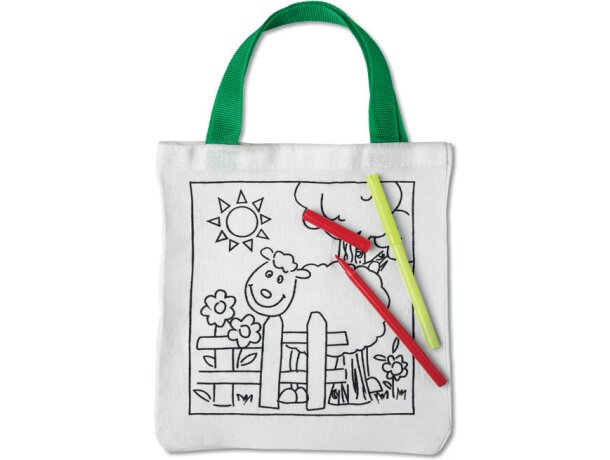 Bolsa infantil de algodón para colorear personalizada