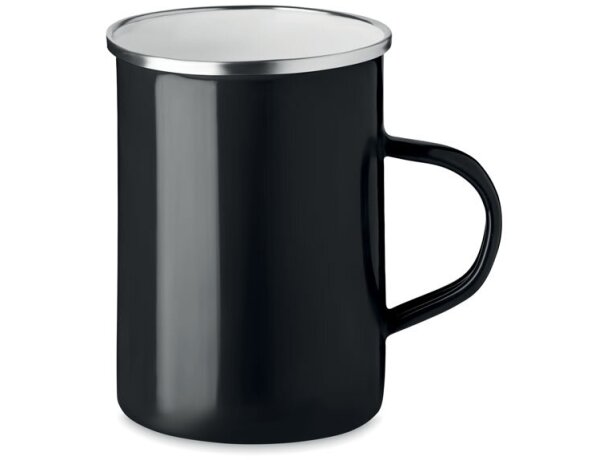 Taza metal con capa de esmalte Silver Verde detalle 6