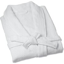 Albornoz de rizo en algodón personalizado blanco Albornoz de rizo en algodón personalizado blanco