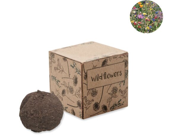 Kit de semillas para regalar de flores silvestres de cartón Bombi Beige detalle 3