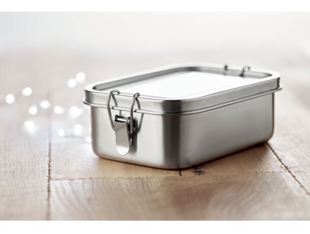 Fiambrera de acero inox. 750 ml Chan Lunchbox Plateado mate detalle 3