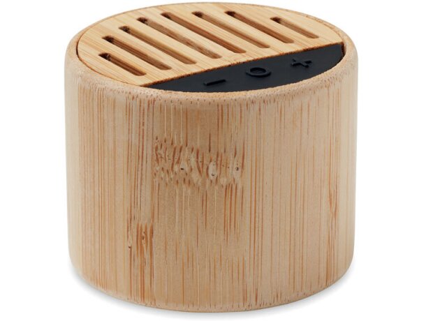 Altavoz publicitario Round Lux bambú Bluetooth 5.3 portátil Madera detalle 3