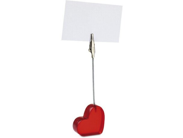 Clip para notas con base corazón personalizada roja Clip para notas con base corazón personalizada roja