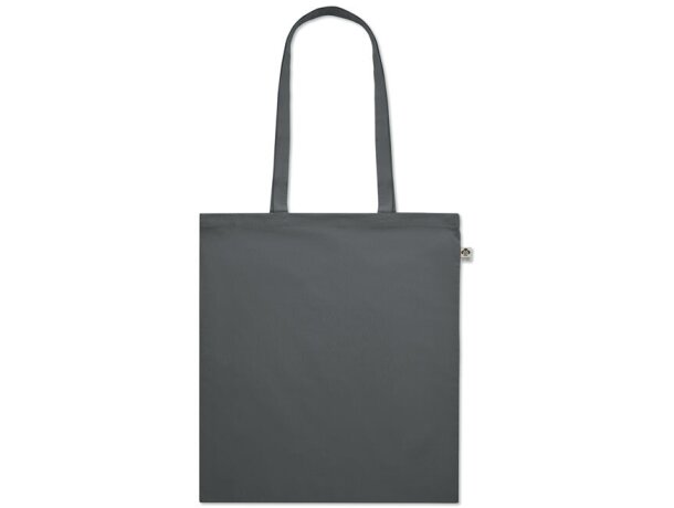 Bolsa algodón asas largas orgánico 180 g/m2 Onel Gris oscuro detalle 15