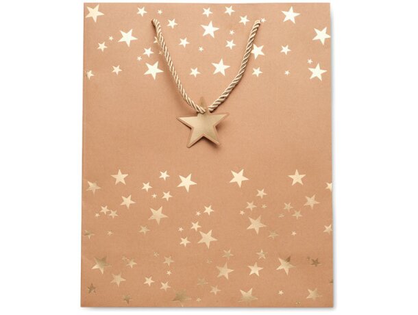 Bolsa regalo personalizada papel craft 250 g/m2 Sparkle Dorado detalle 14