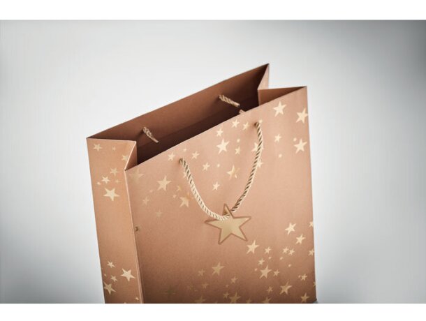 Bolsa regalo personalizada papel craft 250 g/m2 Sparkle Dorado detalle 18