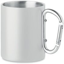 Taza acero esmaltado blanco asa mosquetón 300ml