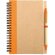 libreta con boligrafo en carton reciclado personalizada naranja